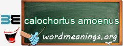 WordMeaning blackboard for calochortus amoenus